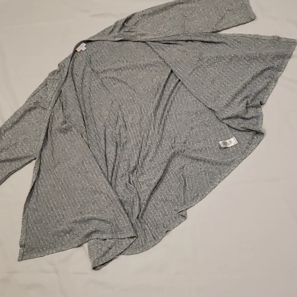 LuLaRoe Heathered Knit Cardigan Blue Grey Women's Large L - Picture 3 of 11